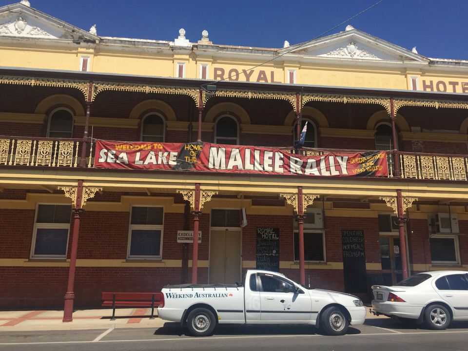 A pit stop at Sea Lake, home to the annual Mallee Rally.