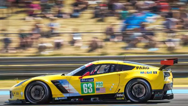 The #63 Mobil 1/SiriusXM Chevrolet Corvette C7.R at Le Mans