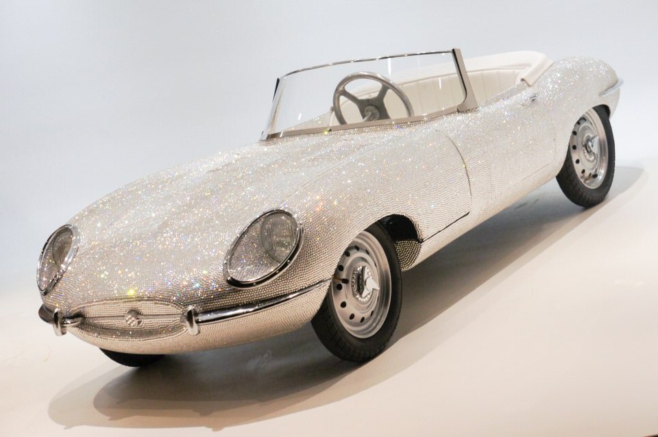 Child&rsquo;s Jaguar E-Type adorned in 95,000 hand-applied Swarovski Xirius cut crystals